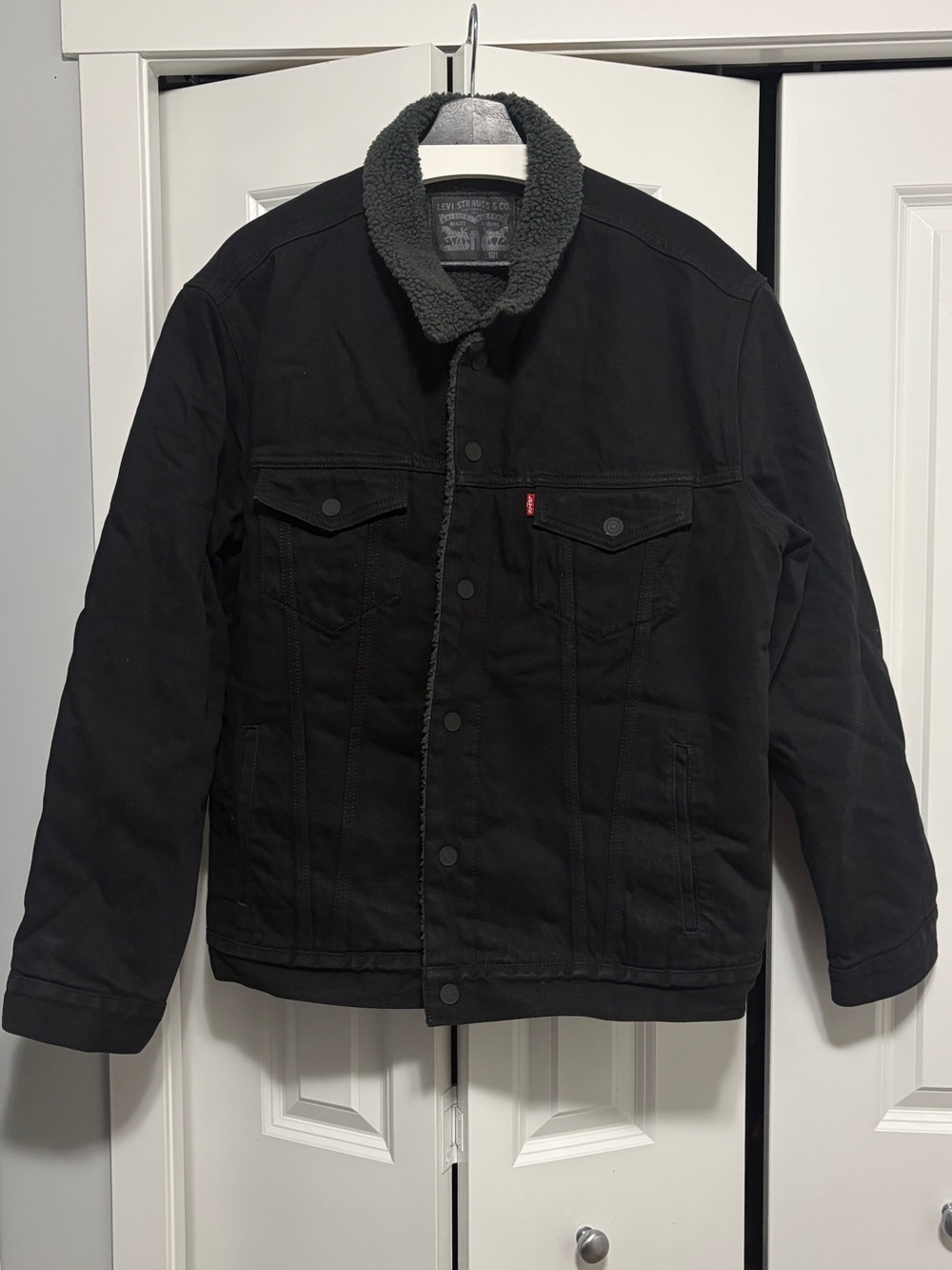 Levi's Black Sherpa Collar Trucker Jacket